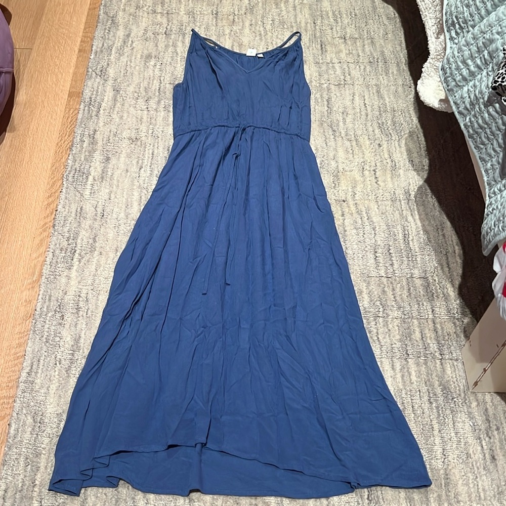 Gap Long Blue V-neck Summer Dress